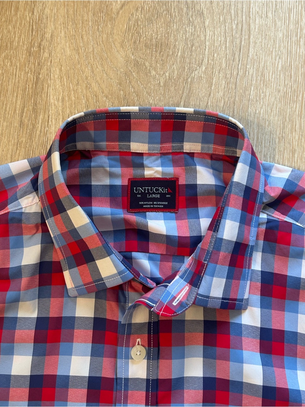 UNTUCKit Blue, Red & White Plaid Button-Down Shirt